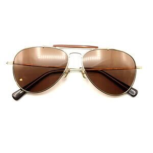 Eyevan Sunglasses Astro G Gold Aviator Frame Brown Lens 57-14-145 New Authentic
